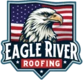 a logo with a flag and a bird